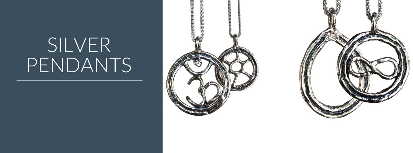 Fun silver pendants with adjustable 24" silver-rhodium chain. Cristina Tamames Jewelry Designer