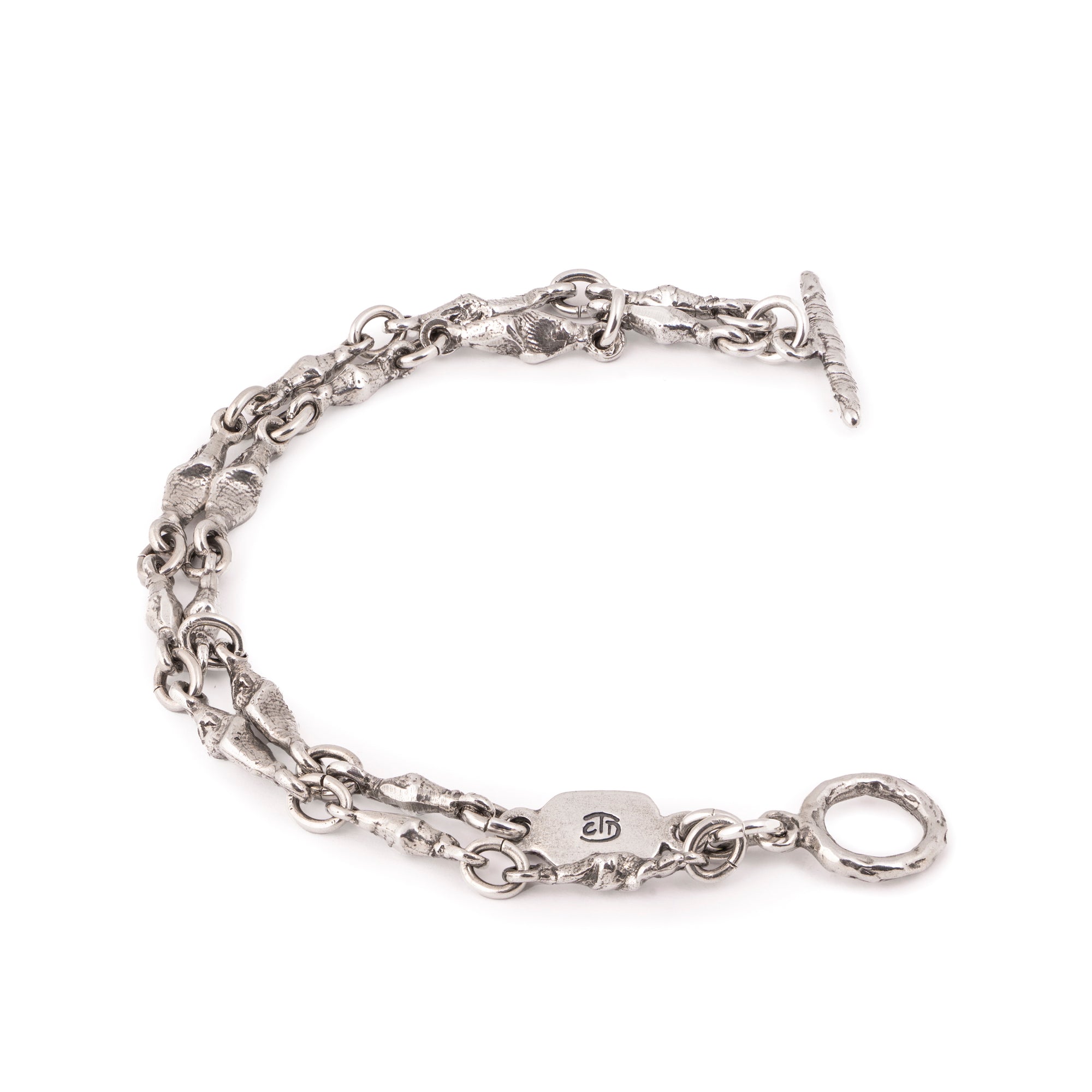 Silver Sculptural Chain Bracelet "The Links of Life"