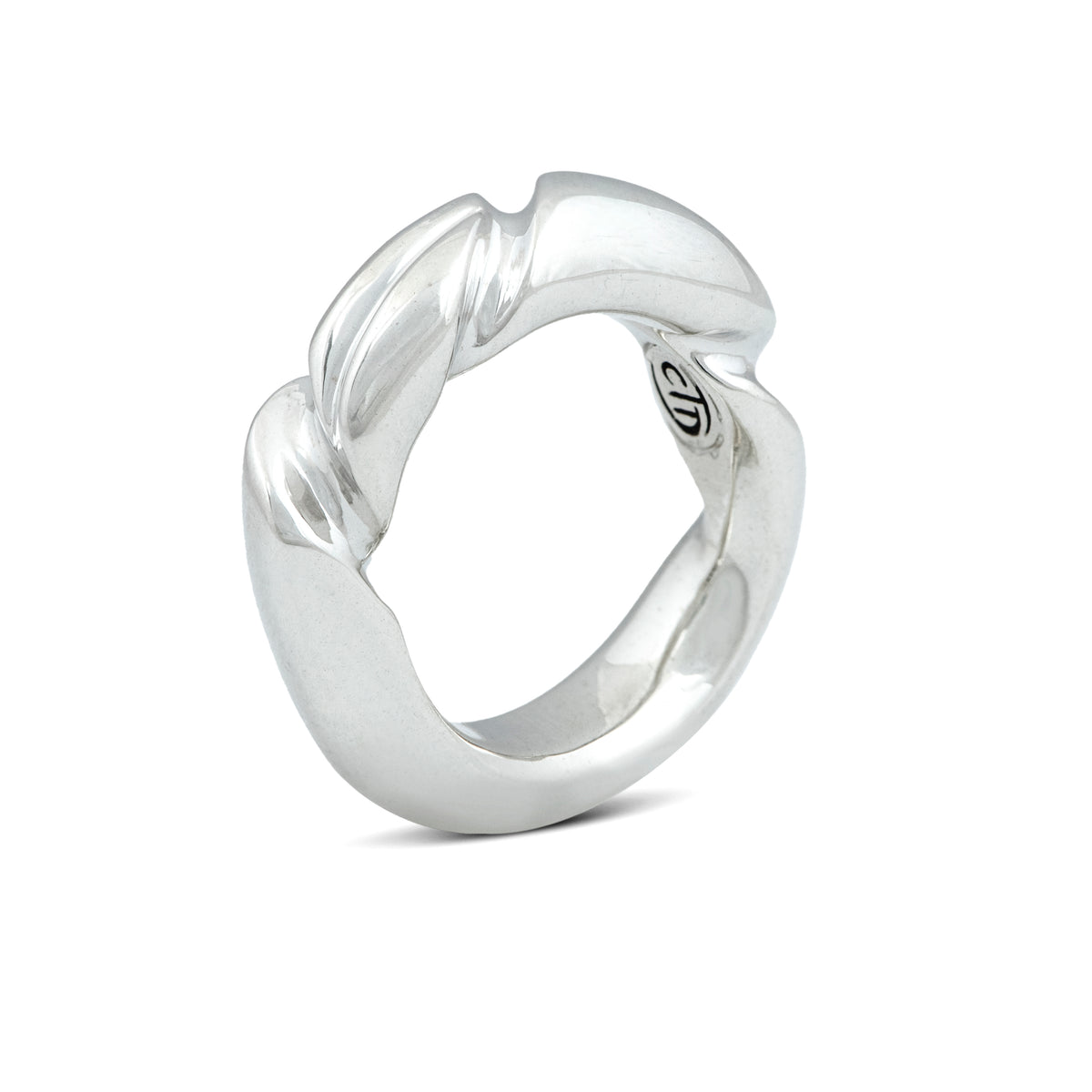 Bold, unique silver ring. Cristina Tamames Jewelry Designer.
